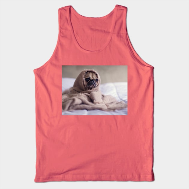 pug in a blanket Tank Top by Wanderingangel